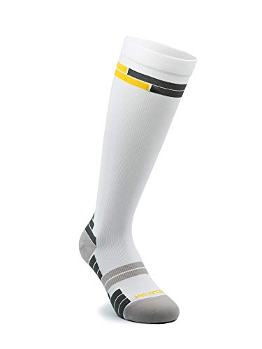 Relaxsan 800 Sport Socks (Bianco/Giallo, 3L) – Calze sportive compressione graduata Fibra Dryarn massime prestazioni