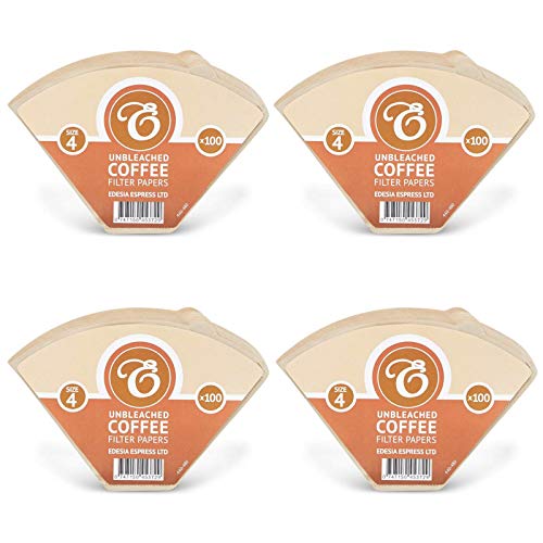 EDESIA ESPRESS - 400 filtri caffè americano in carta non sbiancata - forma a cono - misura 4