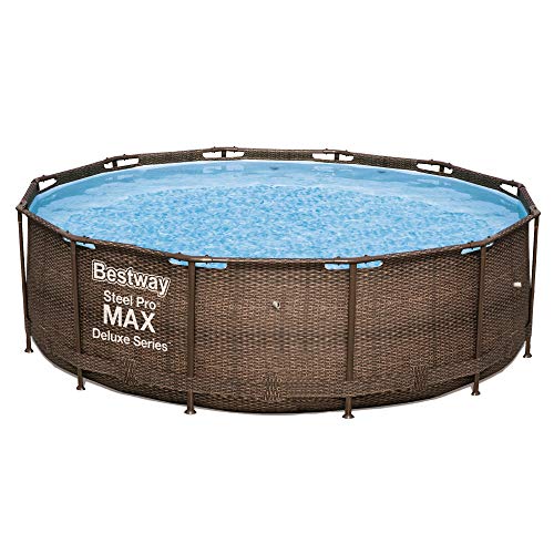 Bestway Steel PRO Max rund Piscina Rotonda Senza Pompa e Accessori, Rattan