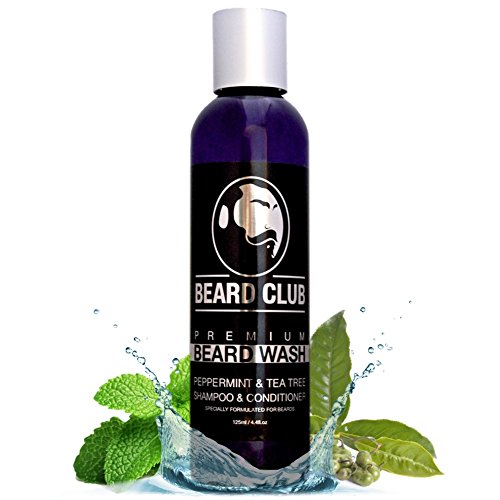 Shampoo e Balsamo Premium per Barba | Menta Piperita e Olio Dell'albero del tè | 125 ml | Lavaggio Barba al 100% Naturale & Biologico