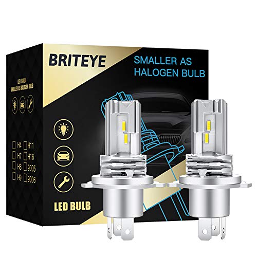 Briteye H4 LED Lampadina 6500K,Per 12-24V Fari Auto Luce Abbagliante Anabbagliante Di 2Anni Di Garanzia(2 Lampade)