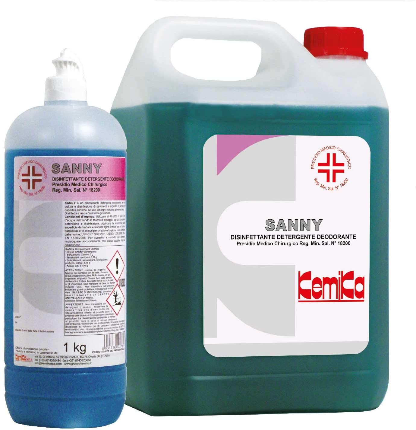 kemika-Sanny kg 5Disinfettante detergente deodorante - Reg. M.S. n° 18200