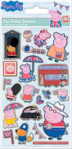 Paper Projects 01.70.06.145 Peppa Pig Gloriious Britain - Confezione di adesivi laminati, multicolore, 19,5 x 10 cm
