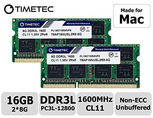 Timetec Hynix IC 16GB Kit (2x8GB) DDR3 1600MHz PC3-12800 SODIMM Memory compatibile con Mac (16GB Kit (2x8GB))