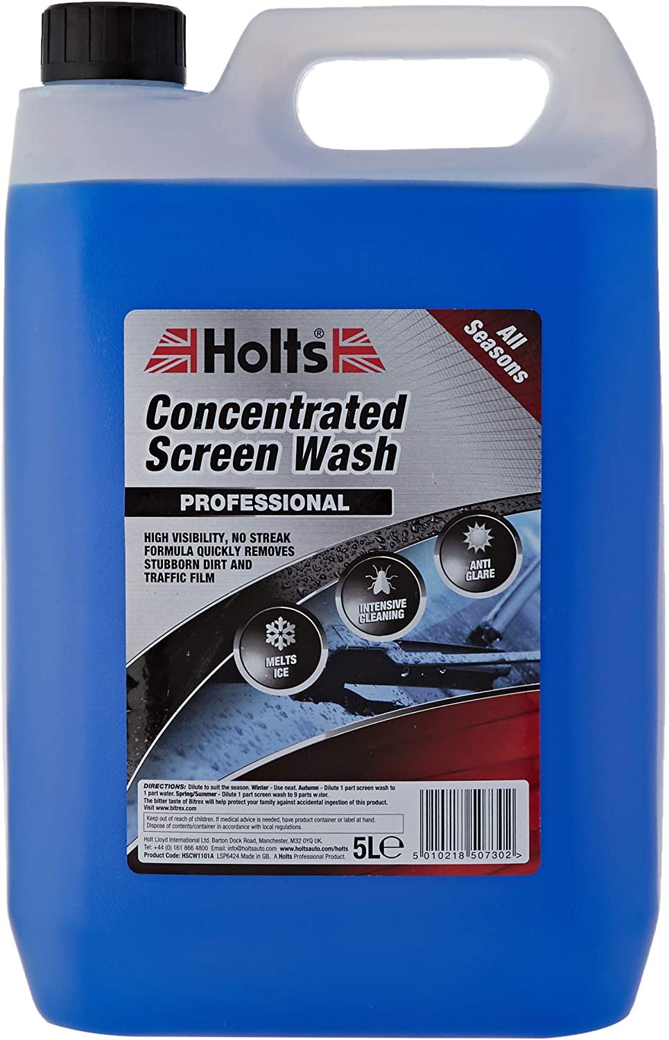 Holts HSCW1101A - Liquido detergente concentrato per tergicristalli, 5 L