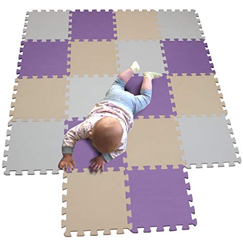 MQIAOHAM baby bambini bambino foam giochi gioco incastro mat per pezzi play puzzle schiuma tappetino tappeto Bianco Beige Viola 101110111