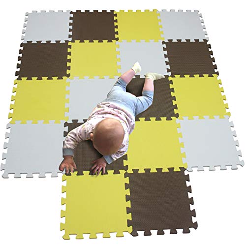 MQIAOHAM baby bambini bambino foam giochi gioco incastro mat per pezzi play puzzle schiuma tappetino tappeto Bianco Yellow Marrone 101105106