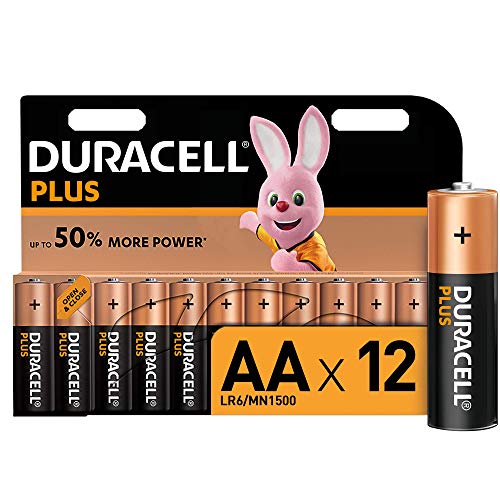 Duracell - Plus AA, Batterie Stilo Alcaline, Confezione da 12 Pacco del Produttore, 1.5 volt LR06 MX1500