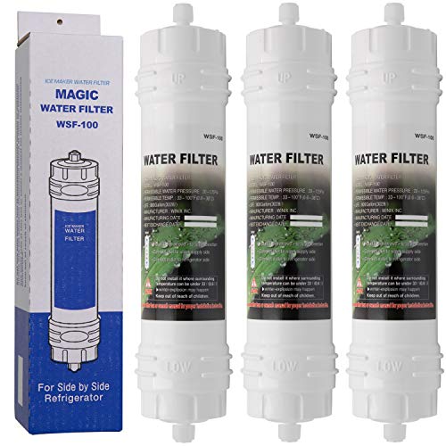 Magic Water Filter WSF-100 | Pacco da 3 - Filtro dell’Acqua per Frigorifero Samsung - Cartuccia filtrante Acqua Esterno per frigo Americano - Filtri WSF100