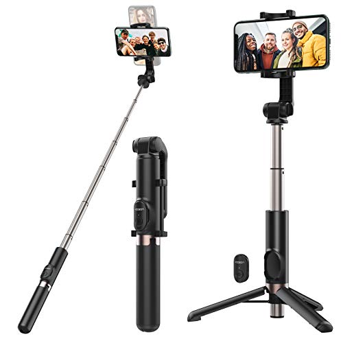 Yoozon Selfie Stick Treppiede Bluetooth,Bastone Selfie Estensibile Lunghezza da 1,2m per Video,Trasmissione,Asta Stick Regolabile e Portatile con Telecomando per iPhone,Samsung,Huawei,ECC