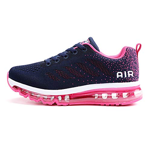 Scarpe da Ginnastica Donna Uomo Sportive Sneakers Running Air Scarpe per Outdoor Fitness Corsa Walking Blue Pink 41 EU