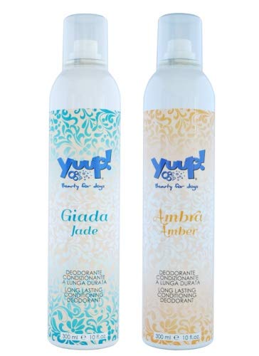 Yuup deodorante Ambra. Preziosa ed elegante fragranza per contrastare la formazione dei cattivi odori e per condizionare il pelo del cane e del gatto.