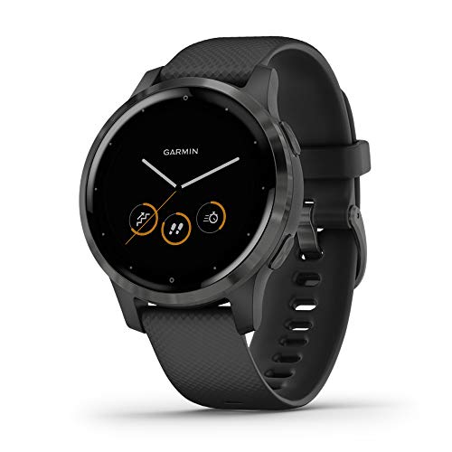 Garmin vívoactive 4S - smartwatch fitness GPS sottile e impermeabile con piani di allenamento ed esercizi animati, 20 app sportive, 7 giorni di autonomia,Nero (Black Slate)
