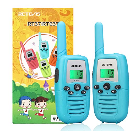 Retevis RT637 Walkie Talkie Bambini PMR446 16 Canali Torcia VOX Ricetrasmittenti Bambini Facile Operazione Giocattolo Regalo per Bambini (Blu, 1 Paio)