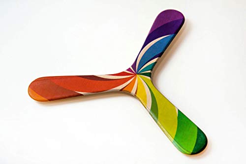 Boomerang arcobaleno per bambini, Stampato su legno