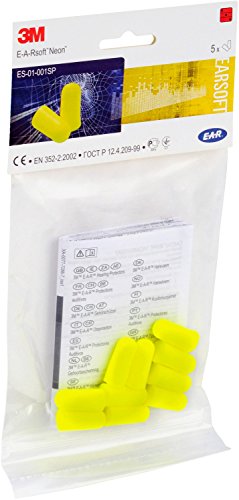 3M™ E-A-Rsoft™ Inserti auricolari modellabili, yellow neons, 36dB, senza cordicella, 5 paia/confezione, ES-01-001SP