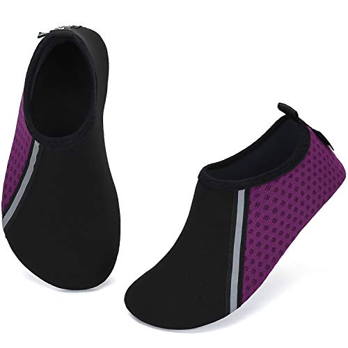 katliu Bambini Scarpe da Immersione Ragazze Ragazzi Scarpette da Surf da Scoglio Water Shoes per Piscina Nuoto Spiaggia Canottaggio Vela Aqua Cycling Snorkel Mare Fiume(031 Viola, 20/21 EU)