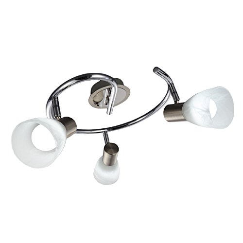 Lampada da soffitto a LED con 3 luci orientabili, forma a spirale, per soggiorno o camera da letto, incl. 3 lampadine 5 W E14 230 V IP20