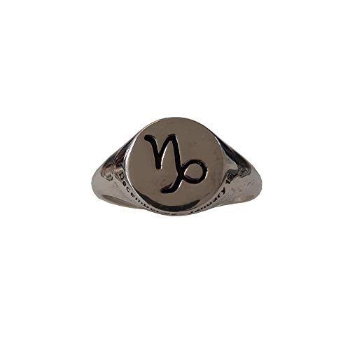 Anello da Uomo in Argento Massiccio Marchiato 925 Segno Zodiacale Capricorno R002150