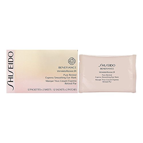 Shiseido Benefiance WrinkleResist24 Retinolo puro, Maschera Occhi, confezione da 12 e 2 fogli