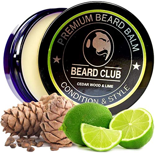Balsamo per barba premium | Legno di Cedro & Lime | Beard Club | Il miglior balsamo e emolliente per barba | 100% Naturale & Organico | Ottimo per la cura dei capelli e la crescita