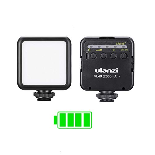 Ulanzi VL49 2000mAH LED Luce per Vide, Luce Della Fotocamera Pannello LED con Attacco per Scarpa Fredda Accessori per Riprese Video Per DJI OSMO Mobile 2 3 Zhiyun Smooth 4 Q Canon G7X Mark III