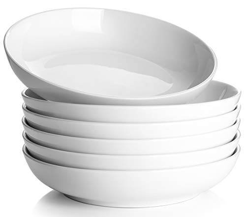 Y YHY - Set di 6 ciotole per pasta da 850,5 g, grandi insalate, ciotole bianche per zuppa, piatti e ciotole in porcellana, adatti al forno a microonde, lavabili in lavastoviglie