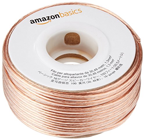 AmazonBasics - Cavo per altoparlanti 2x1,3 mm², lunghezza: 30,4 m