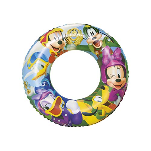 Bestway Disney-Mickey Mouse Clubhouse Inflatable 56cm-Baby Floats (Swim Ring, Multicolour, Vinyl, China, Full Color Box), Multicolore, 91004