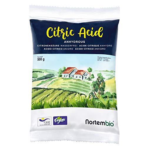 Nortembio Acido Citrico 500g. Polvere Anidro, 100% Puro. per Produzione Biologica. Sviluppato in Italia.