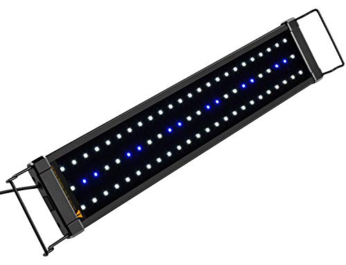 NICREW Illuminazione per Acquario, Plafoniera LED Acquario Dolce, Lampada LED per Acquario Luce Acquario 53-83 cm, 11W, 7000K, 640LM