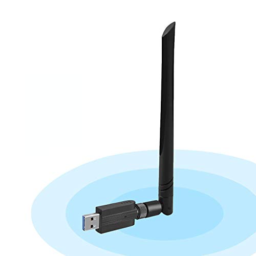 Maxesla - Adattatore WiFi AC1200 USB WiFi Dongle, 5dBi Dual Band 2.4/5 GHz Adattatore di Rete Wireless per PC/Desktop/Laptop/Tablet, Compatibile con Windows, Mac OS X