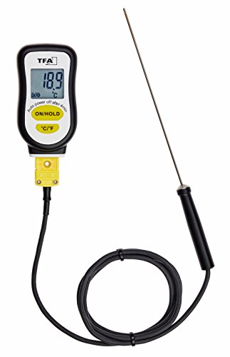 TFA Dostmann 14.1552.01 - Termometro digitale Sous Vide con sonda in acciaio inox e fascia in schiuma per sigillare, nero, plastica, 4 x 2 x 8 cm