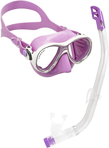 Cressi Marea Vip Jr Combo Set Maschera Sub Marea Jr e Snorkel Top, Unisex Bambino, Lilla/Lilla