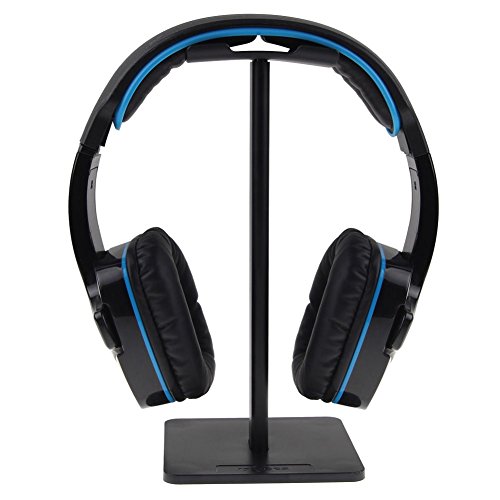 Supporto per Cuffie, Mobile Headset Stand Supporto per Universale per Cuffie Over Sennheiser, Sony, Audio-Technica, Bose, Shure, AKG, Cuffie e Cuffie per display, Alluminio + TPU + ABS (Nero)