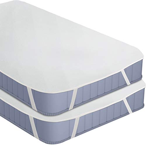 Utopia Bedding Coprimaterasso Impermeabile - Traspirante in Spugna di Cotone Top - Set di 2, (90 x 200 cm)