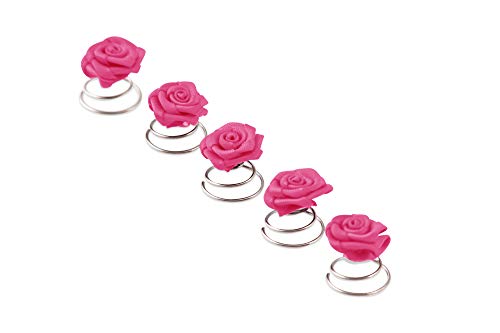 5 x Rose con spirale - Accessori per capelli da sposa - fiore - Rosa