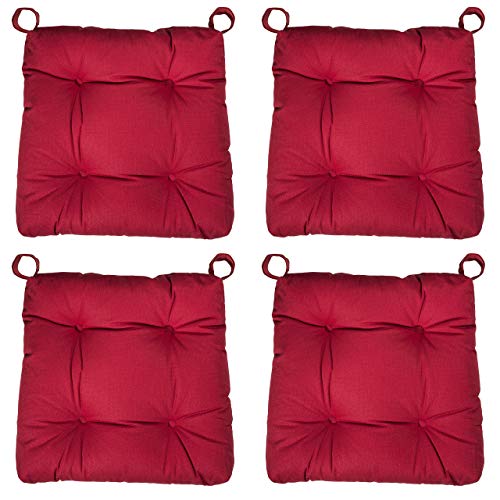 sleepling 190201 Set di 4 Cuscini per Sedia I Cuscino da Seduta, Dimensioni: 40 (avanti) / 35 (Dietro) x 38 x 5 cm, Rosso