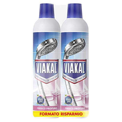 Viakal Detersivo Anticalcare Liquido Fresco Profumo, Maxi Formato 2 Pezzi da 700 ml