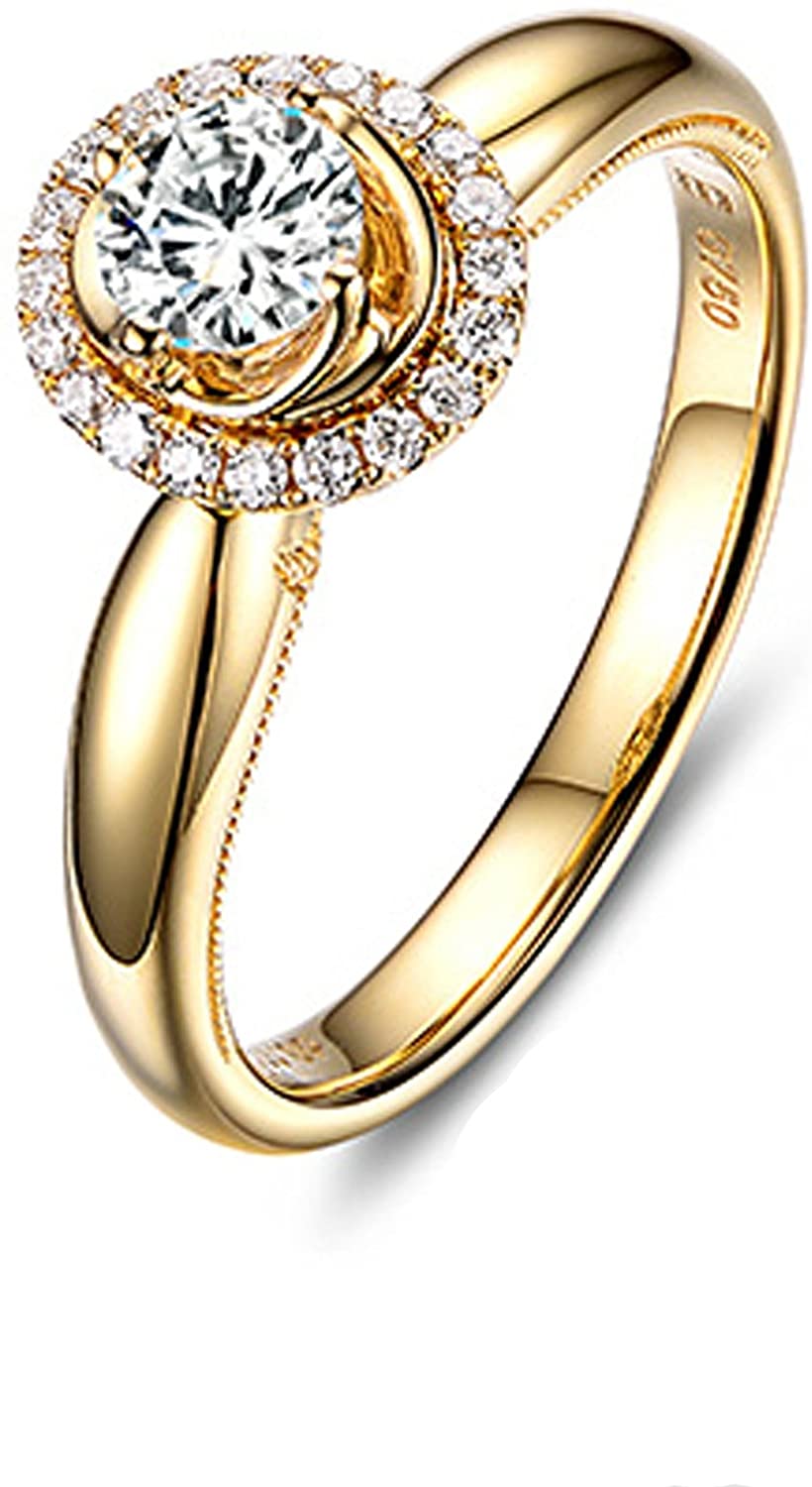 DOLOVE - Anello da donna in oro 18 carati, con diamante, 1 ct, personalizzabile