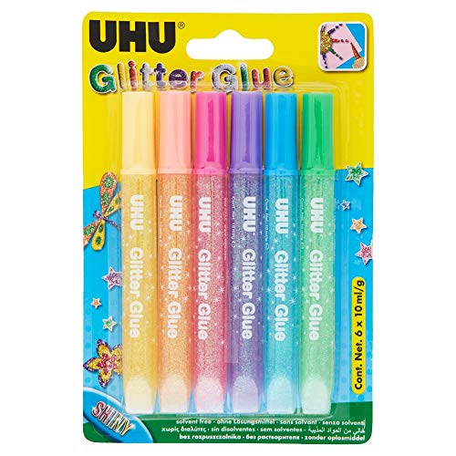 UHU Glitter Glue Shiny 6x10ml