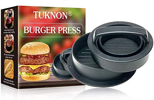 TUKNON Burger Press, Pressa per Hamburger, Stampo per Hamburger, 3 in 1 Kit di Stampo per Hamburger Hamburger ripieno Burger Maker per BBQ, Grill e Cucina