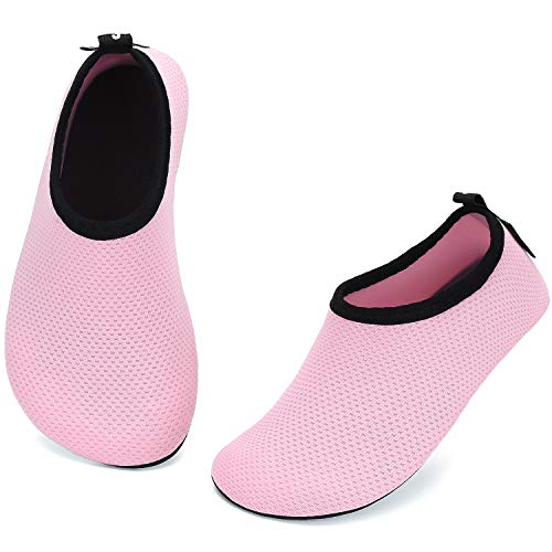 katliu Bambini Scarpe da Immersione Ragazze Ragazzi Scarpette da Surf da Scoglio Water Shoes per Piscina Nuoto Spiaggia Canottaggio Vela Aqua Cycling Snorkel Mare Fiume(032 Rosa, 22/23 EU)