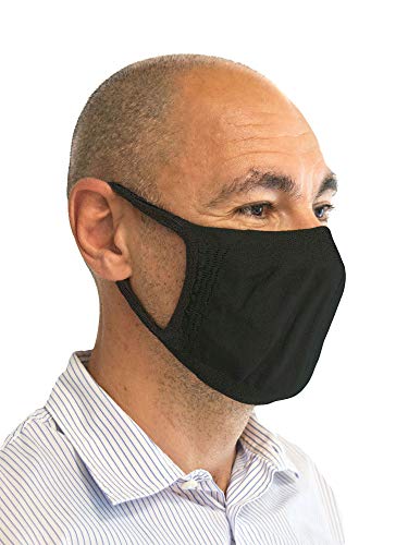 Relaxsan - SET 3 [nero] Fasce filtranti viso bocca naso lavabili riutilizzabili assorbenti tessuto batteriostatico