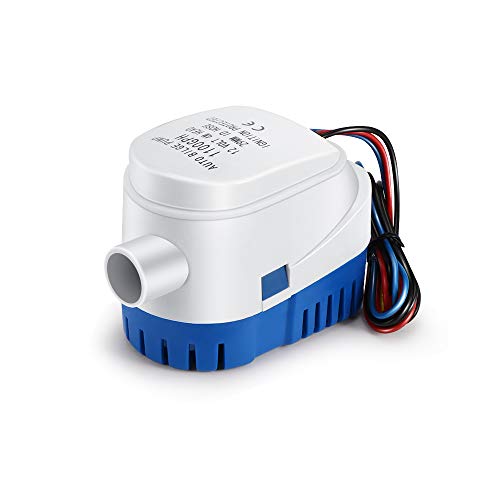 OurLeeme Pompe di Sentina, Pompa di Sentina Automatica 12V 1100GPH Pompa di Sentina Automatica Sommergibile Marina Pompa Acqua Silenziosa Liquida per Barche, Stagni, Piscine