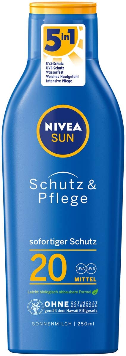 Nivea Sun, protezione solare con formula migliorata, fattore di protezione solare 20, Schutz & Pflege