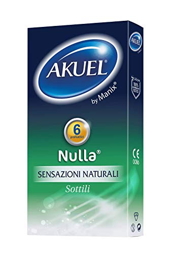 Akuel Nulla, Preservativi Sottili e Lubrificati, 6 Pezzi