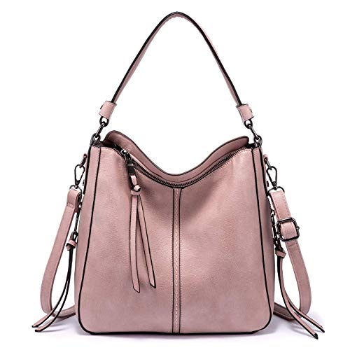 Realer Borsa a Mano Elegante Donna Borsa a Tracolla Spalla Medio Pelle Progettista Borse Tote Manico Superiore Rosa