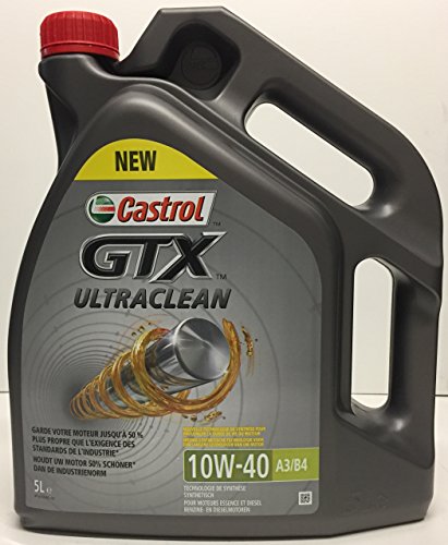 Olio Motore Castrol GTX Ultra Clean 10W-40 A3/B4, 5 litri (prodotto nuovo, Formula Migliorata)