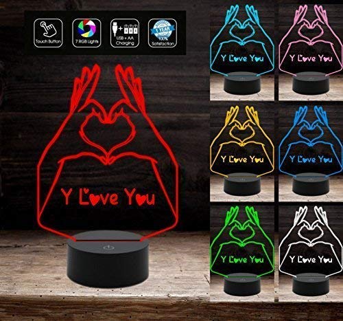 IDEA REGALO SAN VALENTINO COMPLEANNO lampada led PERSONALIZZABILE con nomi data ORIGINALE